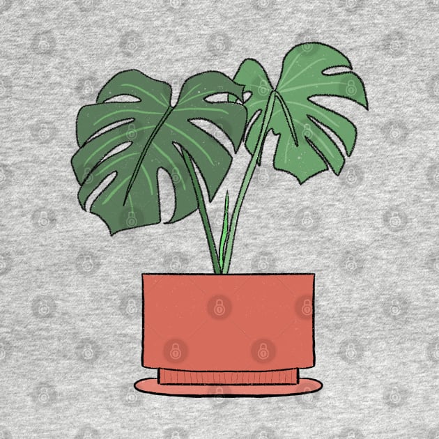 Monstera Deliciosa Houseplant in a terracotta pot by JuneNostalgia